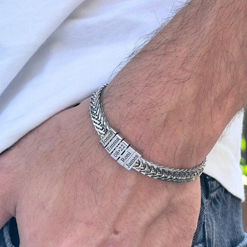 Pulseira personalizada para pai com nome dos filhos gravados a laser - 50% OFF + Frete Grátis!
