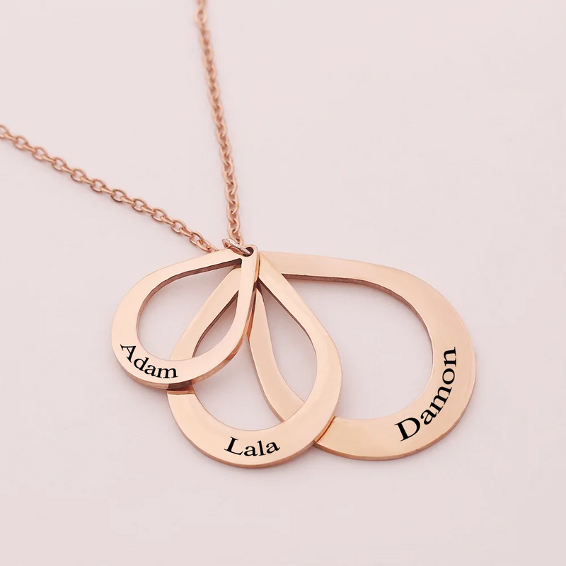 Colar gotas do amor Personalizável - Grave o nome da sua família - Em aço inoxidável - Promoção especial 50% + Frete grátis!