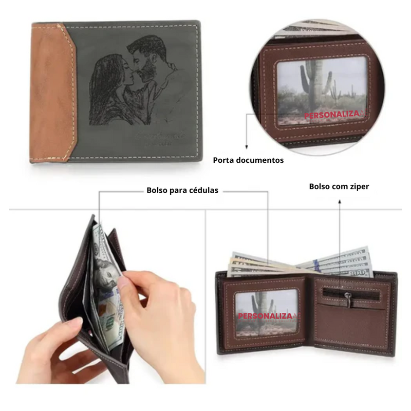Carteira personalizada com foto e nome - OFERTA ESPECIAL
