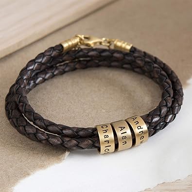 Pulseira Masculina de couro Personalizável GOLD EDITION| Oferta Especial 50% OFF + Frete Grátis Somente Hoje!