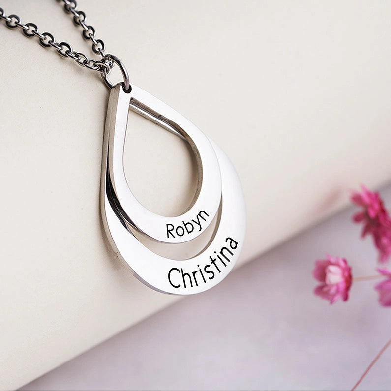 Colar gotas do amor Personalizável - Grave o nome da sua família - Em aço inoxidável - Promoção especial 50% + Frete grátis!