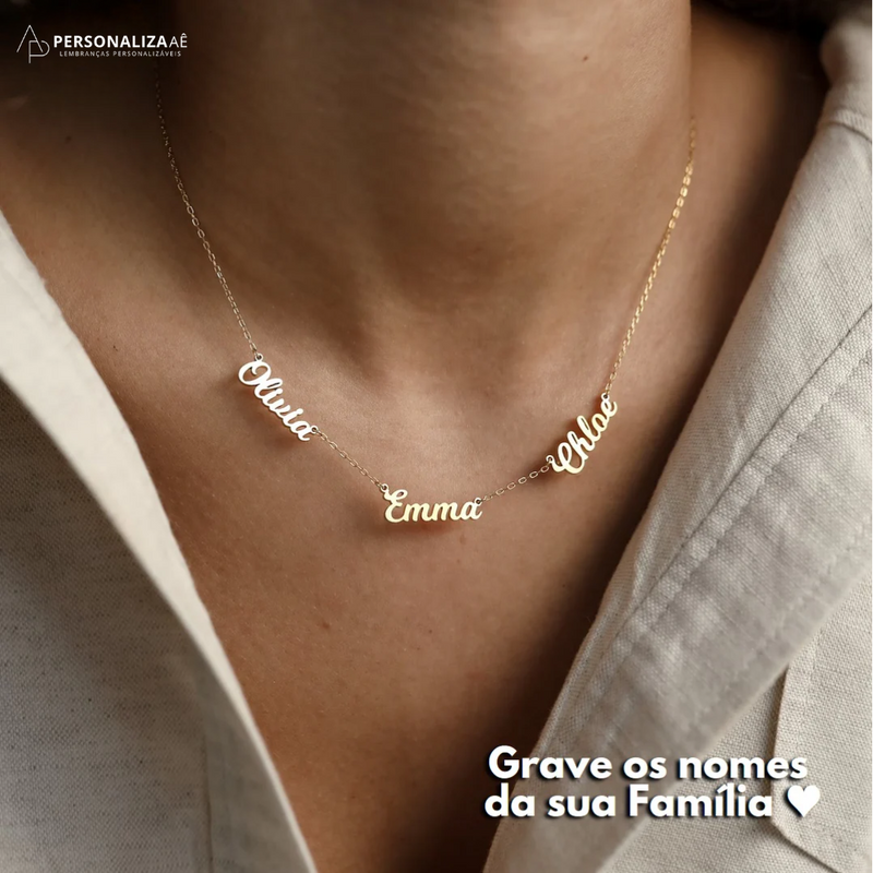 Colar Lembranças Eternas - Minha Família - Corte a Laser