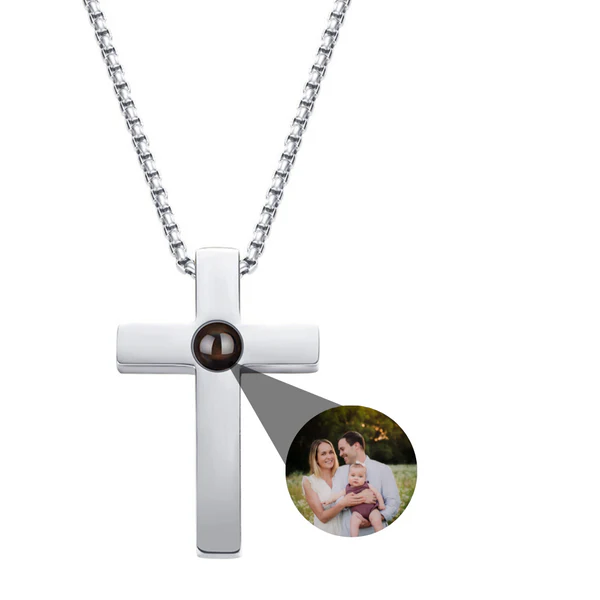 Colar com foto projetada Personalizável - Grave uma foto dentro do colar - em aço inoxidável