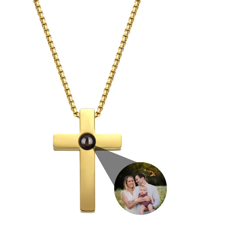 Colar com foto projetada Personalizável - Grave uma foto dentro do colar - em aço inoxidável