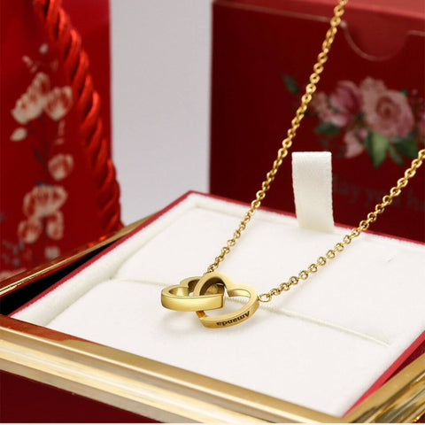 Caixa com Rosa Eterna & Colar Coração Personalizado