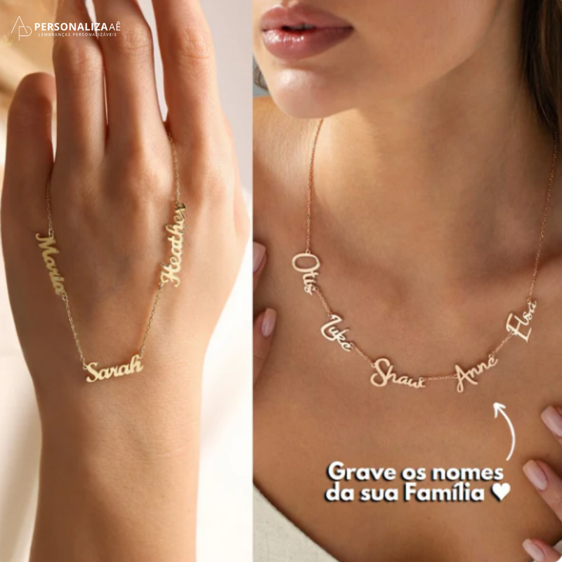 Colar Lembranças Eternas - Minha Família - Corte a Laser