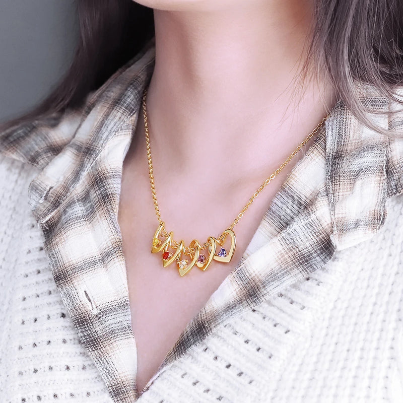Colar Coração de mãe Personalizável com nomes + Caixa com 6 Rosas eternas aromáticas