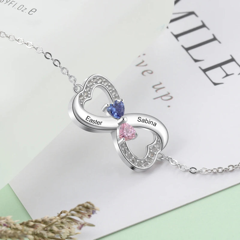 Pulseira amor infinito Personalizável - Em prata s925  - Com nomes gravados a laser