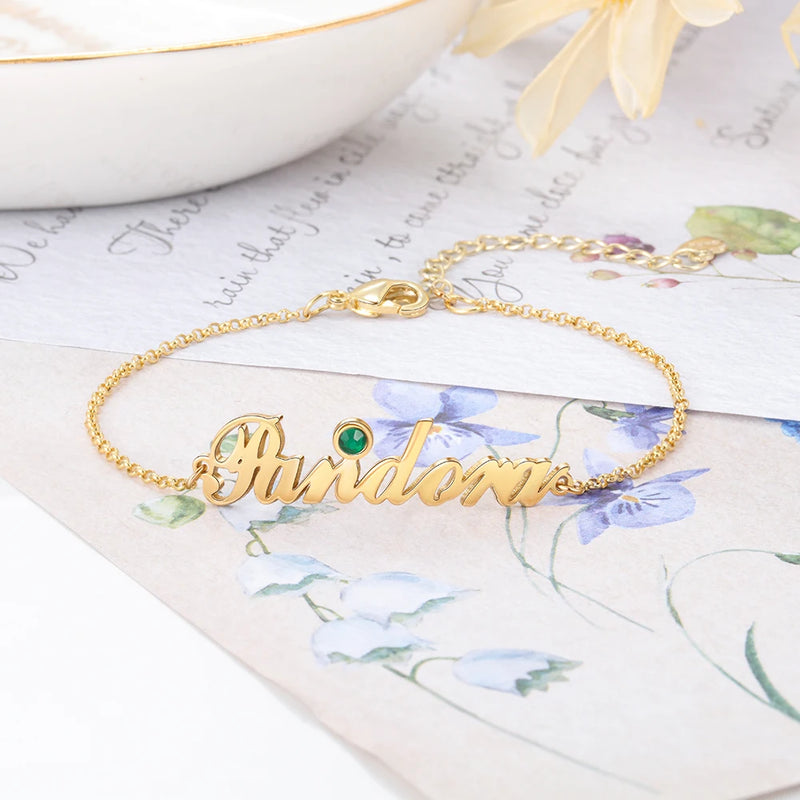 Pulseira personalizável meu nome - Em aço inoxidável