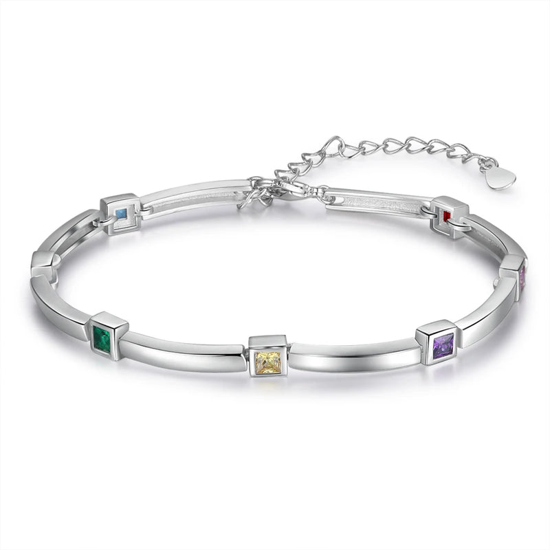 Pulseira de prata personalizável - Com Nomes gravados a Laser