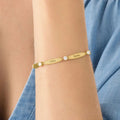 Pulseira com nome da família personalizado com pedras energéticas da paz - Em aço inoxidável