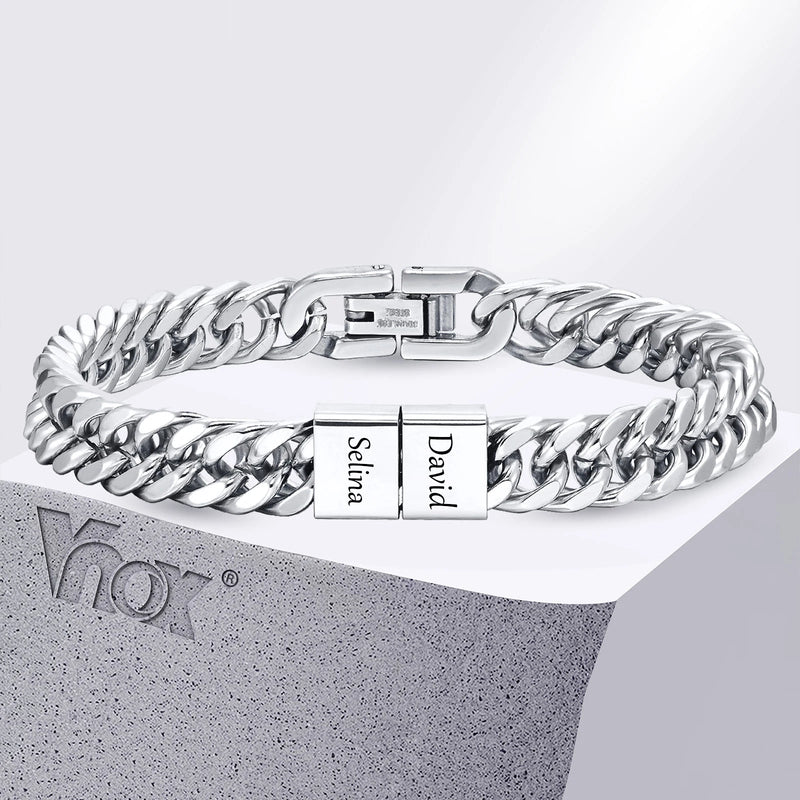 Pulseira personalizada para pai com nome dos filhos gravados a laser - 50% OFF + Frete Grátis!
