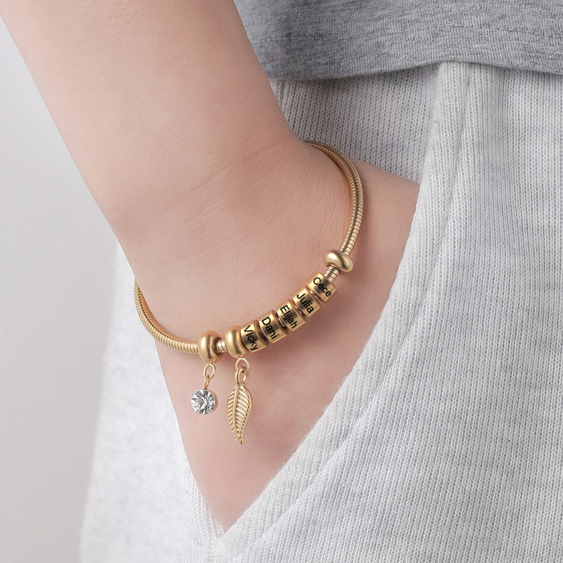 Pulseira asas de anjo personalizada Fechada - Em Aço Inoxidável - Gravação a Laser