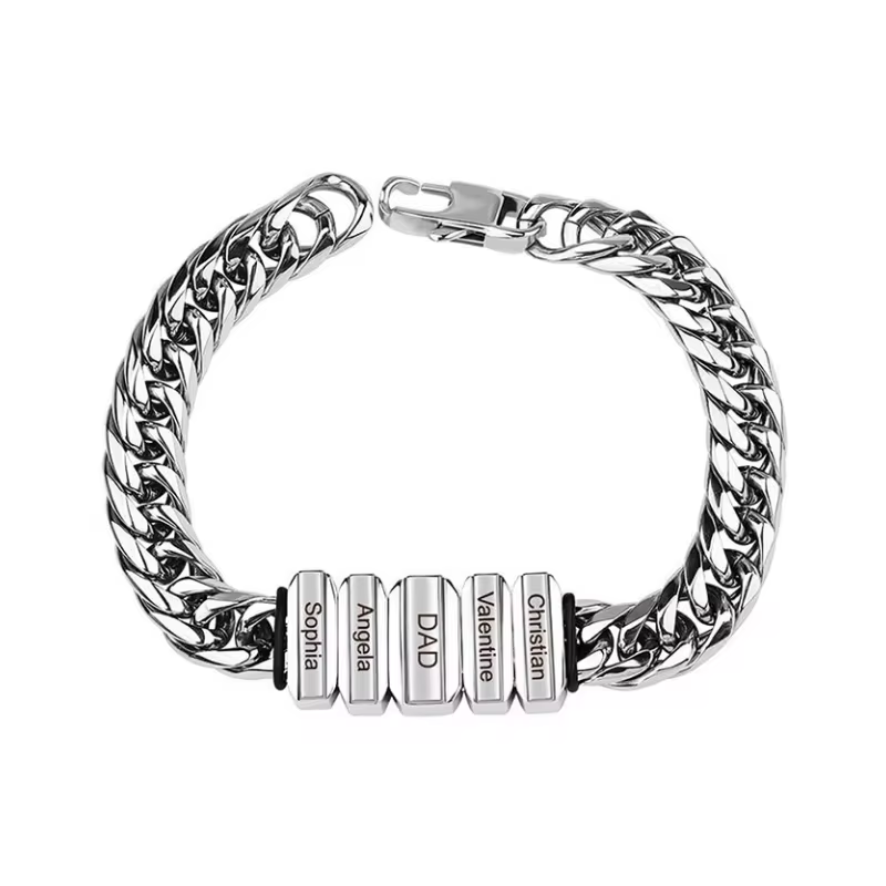 Pulseira Masculina Personalizada com nomes - Oferta Especial dia dos pais