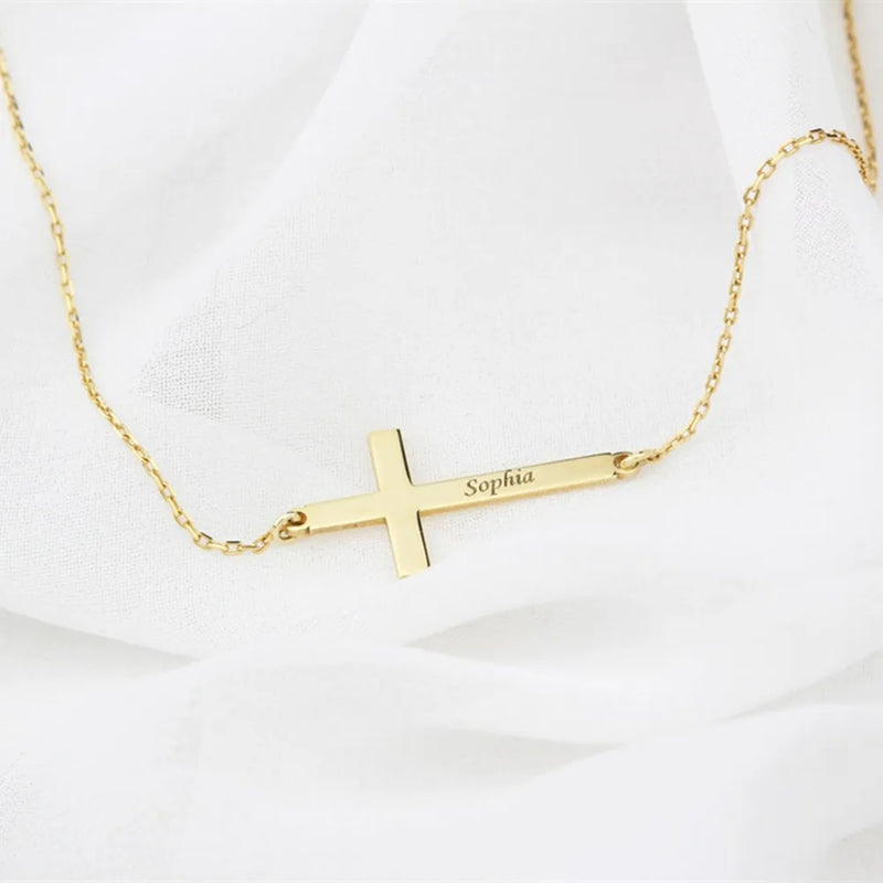 Pulseira Fé infinita personalizada com nome - Em aço inoxidável