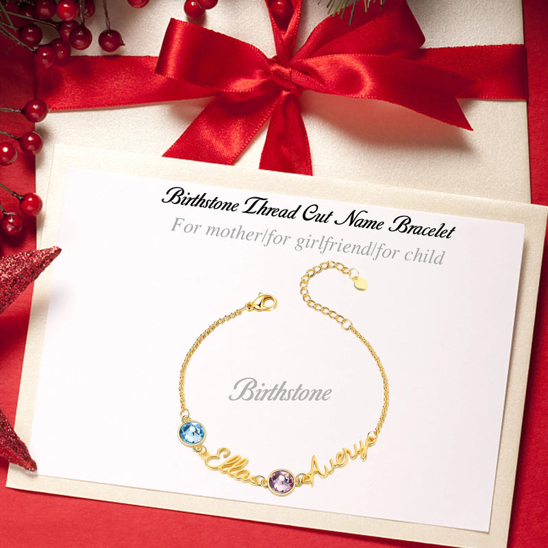 Pulseira personalizável com pedras energéticas - Grave o nome da sua família