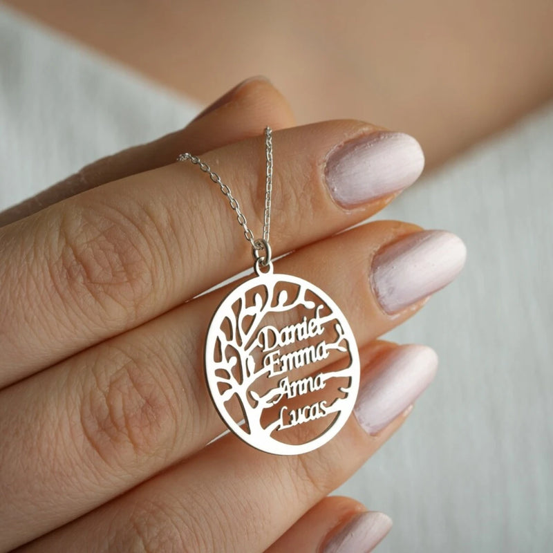 Colar Árvore da vida personalizável - Grave o nome da sua família