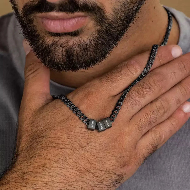 Colar masculino personalizado Personalizável com nomes