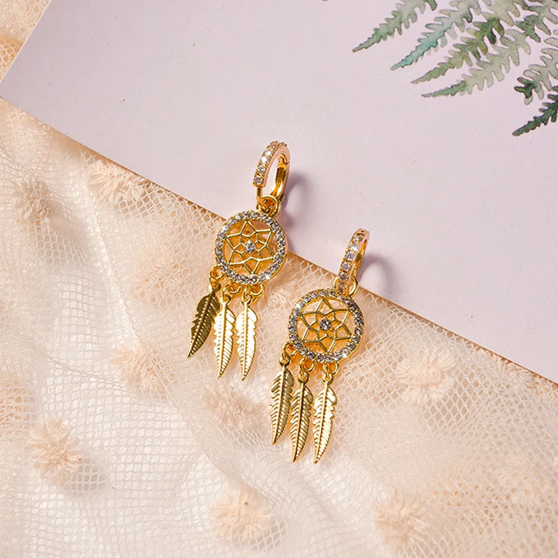 Brincos Filtro dos Sonhos - Banho de Ouro 18K - Promoção Especial + Frete Grátis