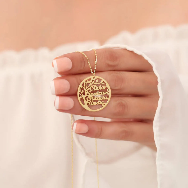 Colar Árvore da vida personalizável - Grave o nome da sua família
