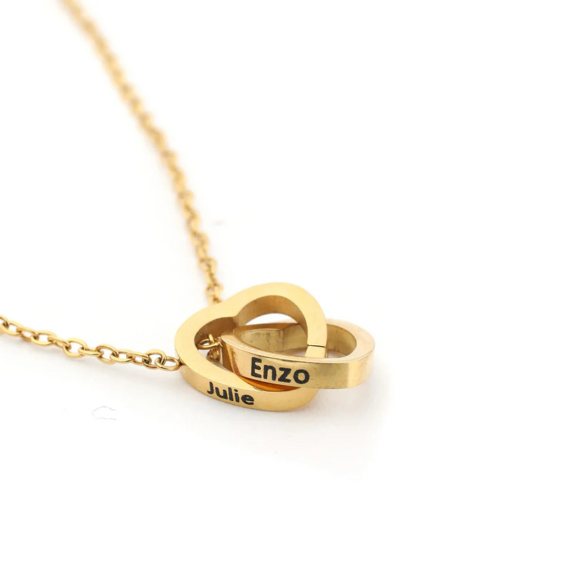 Caixa com Rosa Eterna & Colar Coração Personalizado