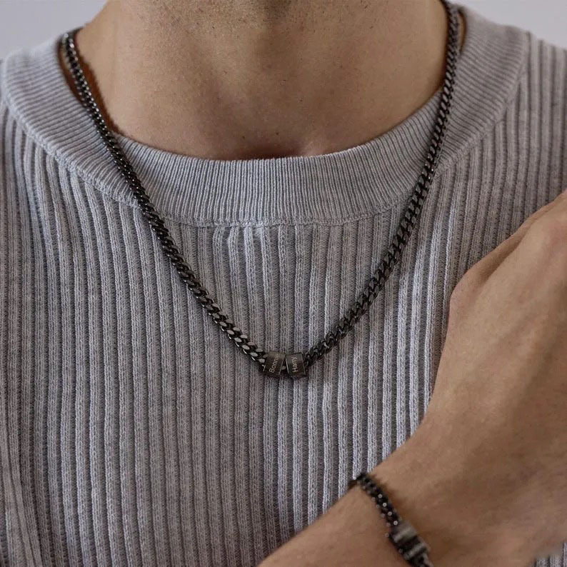 Colar masculino personalizado Personalizável com nomes