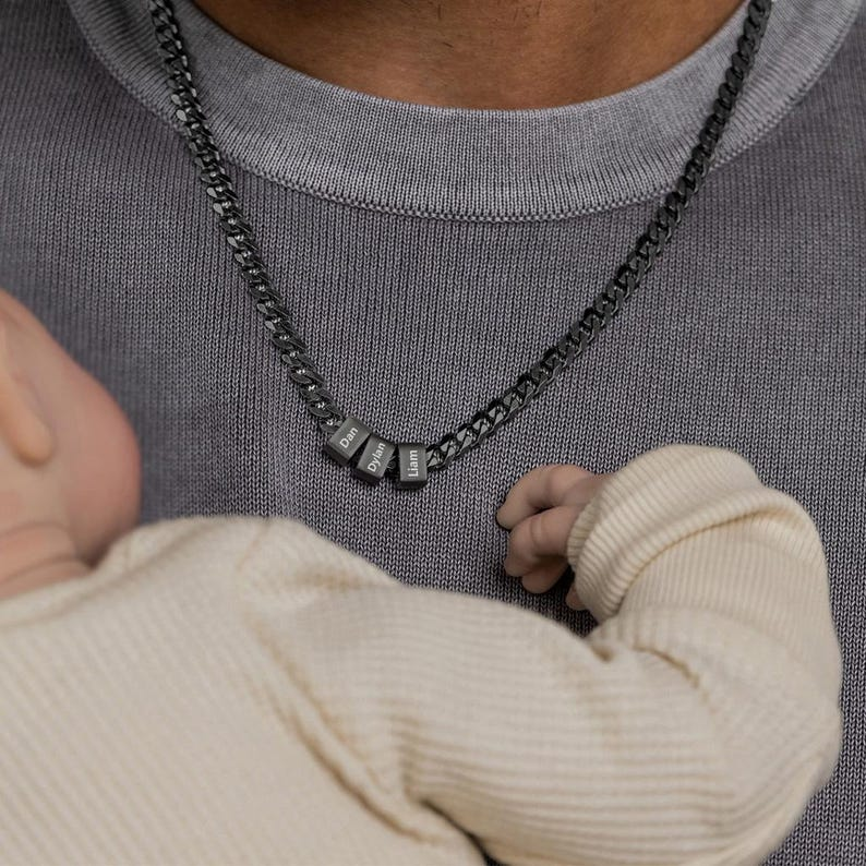 Colar masculino personalizado Personalizável com nomes